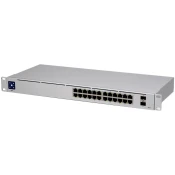 Ubiquiti UniFi Switch 24 is a fully managed Layer 2 switch with (24) Gigabit Ethernet ports and (2) Gigabit SFP ports for fiber connectivity - USW-24-EU