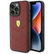 Ferrari FEHCP15XRDUR iPhone 15 Pro Max 6.7 red hardcase Leather Stitched Lines (FEHCP15XRDUR)