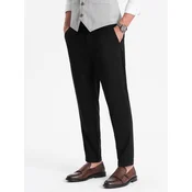 OMBRE Moške hlače chino z elastičnim pasom V4 OM-PACP-0157 črna MDN124452 XL