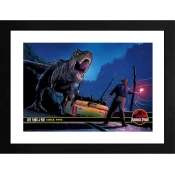 Jurassic Park - uokvirjena slika Alan Grant vs T-Rex (30 × 40 cm)