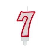 Sveča številka rdeč obris 7