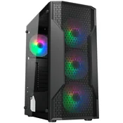 Računalniško ohišje COUGAR MX110 RGB, ATX, 3x120mm RGB ventilator spredaj, 1x120mm RGB ventilator zadaj, črno - CGR-2BD2B-RGB-SY