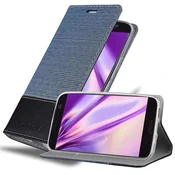 Cadorabo CADORABO Ohišje, združljiv s HTC v temno modri barvi - zaščitni pokrov z magnetnim zapiranjem, stoječo funkcijo in režo za kartico, (20571422)
