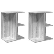 Vidaxl Nočna omarica 2 kosa siva sonoma 46,5x29x61 cm inženirski les