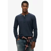 Superdry za moške. M6010880A Merchant Grandad mornarska majica z dolgimi rokavi (M), Priložnostno, Bombaž, Dolg rokav, Mornarica