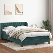 vidaXL vidaXL Box spring postelja z vzmetnico temno zelena 160x220 cm žamet, (22011553)