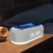 IRIS DC-120-W-Q 15W Qi bežični punjač, prikaz temperature, funkcija alarma, bijeli digitalni sat