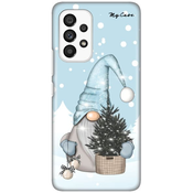 Ovitek Print za Samsung Galaxy A53 5G My Print Cover, Cute Gnome On Snow, modra in siva