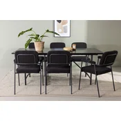 Venture Design Jedilna miza in stol komplet Astrid in Yesterday 200x90x75 cm črna