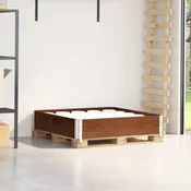 shumee vidaXL Paletna ograja rjava 100x100 cm masivna borovina