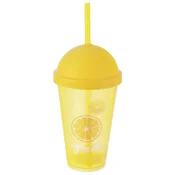 shumee Plastični lonček s pokrovom in slamico 450 ml