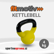 Fitmotiv Kettlebell 4 kg – kettlebell utež iz litega železa prevlečena z neoprensko gumo