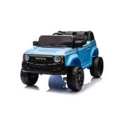 Beneo Elektrické autíčko Toyota Landcruiser 12V, modré, široké jednomiestne sedadlo, 2,4 GHz diaľkové ovládanie, USB/AUX Vstup, Bluetooth, Odpruženie, Lítiová batéria, LED svetlá, 2 X 25W Motor, ORIGINÁL