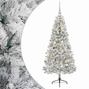 Vidaxl Umetna božična jelka z bučko 120 cm 150 LED Toplo bela