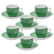 Tognana Set šoljica za kafu sa tacnama Colorplay, 6 komada, Zeleni
