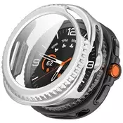 Ovitek z zaščito zaslona Techsuit Defense360 Pro za Samsung Galaxy Watch8 Classic - srebrn