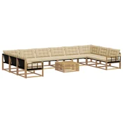 Set vanjskih sofa 11 kom. Bijela i bež