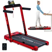 THUNDER Električna pod-biro zložljiva tekalna steza THUNDER® RACE-RED – 14 km/h, 2 KM, 14 cm nizka zasnova, Bluetooth, nosilnost 130 kg, (5000089636)