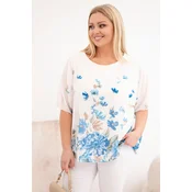 Bluza Kesi Plus Size s kratkimi rokavi in ??cvetličnim vzorcem