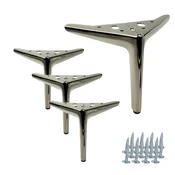 shumee Komplet 4 kosov pohištvenih nog Anchor Elegant črne barve, kromirane, višina 15 cm