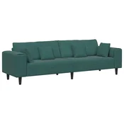 Vidaxl Kavč Temno zelena 250 x 77 x 76 cm Žamet