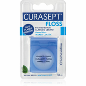 Curasept Dental Floss Waxed Classic voskasta zobna nitka z metinim okusom z antibakterijskim dodatkom 50 m