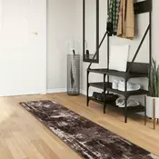 vidaXL Preproga runner MARSA Črna 50 x 350 cm Poliester in PVC
