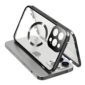 Magnetni Full-Body ovitek s steklom Stronghold MagLock za iPhone 14 Pro - titanium black
