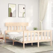 shumee vidaXL Posteljni okvir brez vzmetnice 140x200 cm masiven borov les