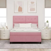 vidaXL vidaXL Box Spring Postelja z Blazino Roza 140x190 cm Žamet, (22052266)