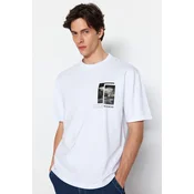 Trendyol Muška majica Tmnss23Ts00242, Bela