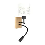 Brilagi - LED fleksibilna lampa BOBO WOOD 1xE27/25W/230V + LED/3W hrast/crna/bela/kom.