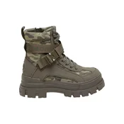 BUFFALO Gležnarji z vezalkami Aspha kaki / oliva / temno zelena