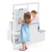 Northix Otroško umetniško stojalo 6v1 z magnetno tablo les MDF