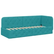 Vidaxl Kotna postelja Turkizna 80 x 200 cm Žamet
