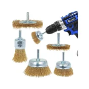 GEKO Set 5 žičnih krtač za vijačnike 6mm