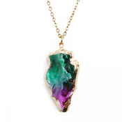 Ogrlica Crystal Stone - Zelena / Ljubicasta KP21754