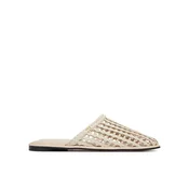 Tommy Hilfiger Natikači Hilfiger Leather Mix Flat Mule FW0FW09280 Kremna