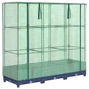 Vidaxl Dvignjena greda s pokrovom za rastlinjak videz ratana 120x40x123 cm