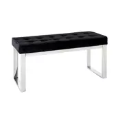 TABURE KLUPA 100/48/41 cm crna, boja nerdajuceg celika