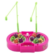 Teddies Igralna riba/ribič magnetna plastika 14cm + 2 palici za vlečenje - mešanica barv