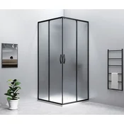 Gelco SIGMA SIMPLY BLACK Kvadratni Tuš Kabinet 800x800mm z Opečnim Steklom in Kotnim Vhodom