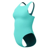 Speedo solid high neck arctic glass blue l - uk36