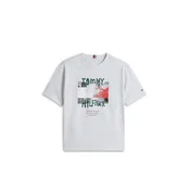 TOMMY HILFIGER Majica pegasto siva/temno zelena/rdeča/črna