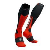 Compressport Nogavice Ski Mountaineering Full Socks - Črno rdeča, T4