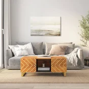 Stolic za kavu smede-crni 100x54x40 cm od masivnog drva manga