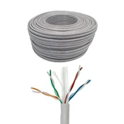 Omrežni kabel LAN z zasukano parico cat 6 UTP, siv, 50 m, CCA
