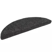 Vidaxl Preproge za stopnice samolepilne 15 kosov 56x17x3 cm temno sive polkrožne