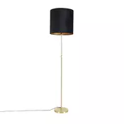 Stoječa svetilka zlata/mešana z črnim žametnim odtenkom 40/40 cm - Parte