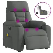 Vidaxl vidaXL Električni masažni stol z naslonjalom, temno siv, blago